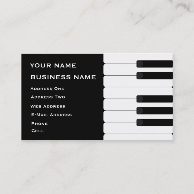 Keybaord - tarjeta de la industria musical (Anverso)