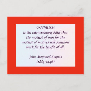 KEYNES sobre la postal del CAPITALISMO