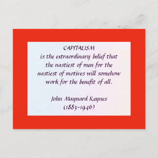 KEYNES sobre la postal del CAPITALISMO