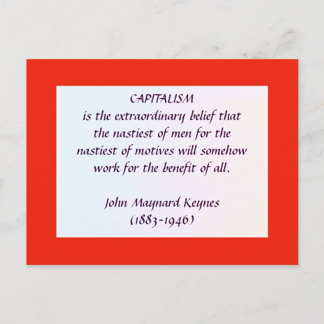 KEYNES sobre la postal del CAPITALISMO (Anverso)
