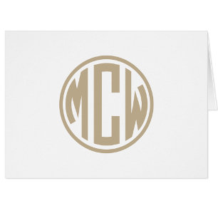 Khaki Preppy Circle Monograma Font DIY BG