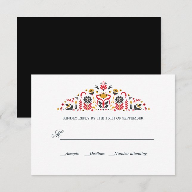 Khokhloma formal WEDDING RSVP (Anverso / Reverso)