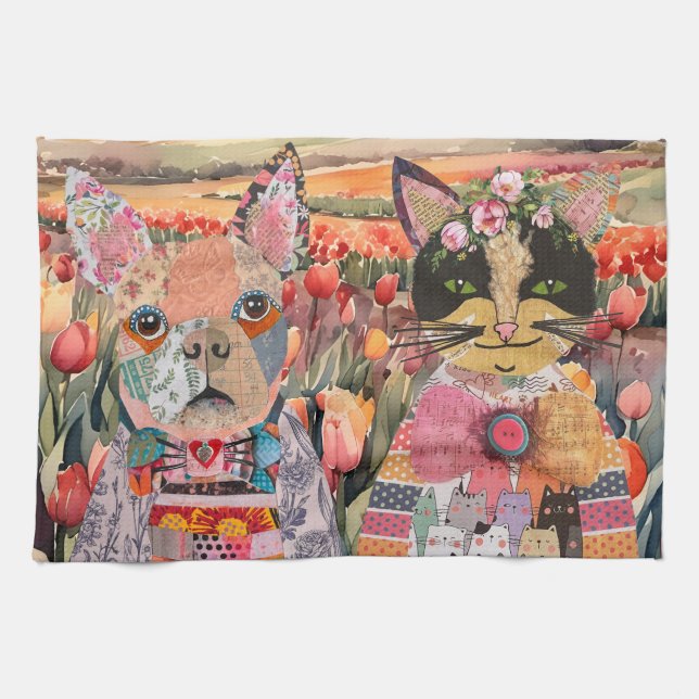 KHS Perro y Mascota de adopción toalla de cocina (Horizontal)