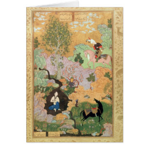 Khusrau ve Shirin el bañarse en una corriente