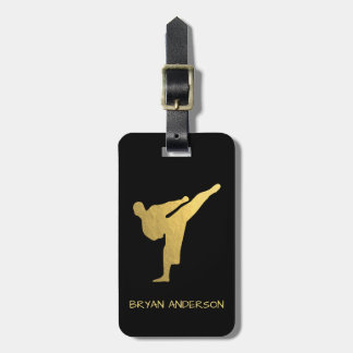 Kickboxing de oro - Etiqueta para equipaje de Kara