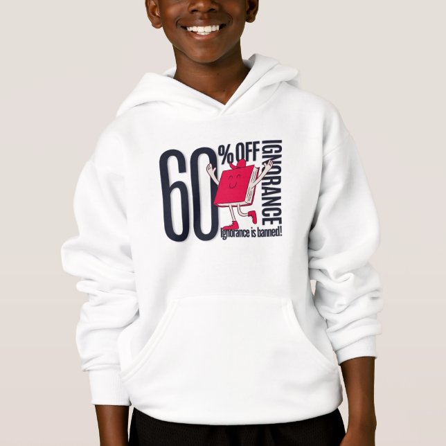 Kids 60%Off Ignorance Bookworm Pullover Hoodie (Anverso)
