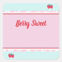 Kids Berry Sweet Square Pegatina