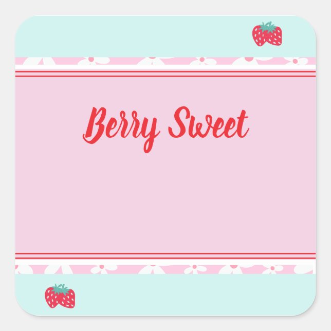 Kids Berry Sweet Square Pegatina (Anverso)