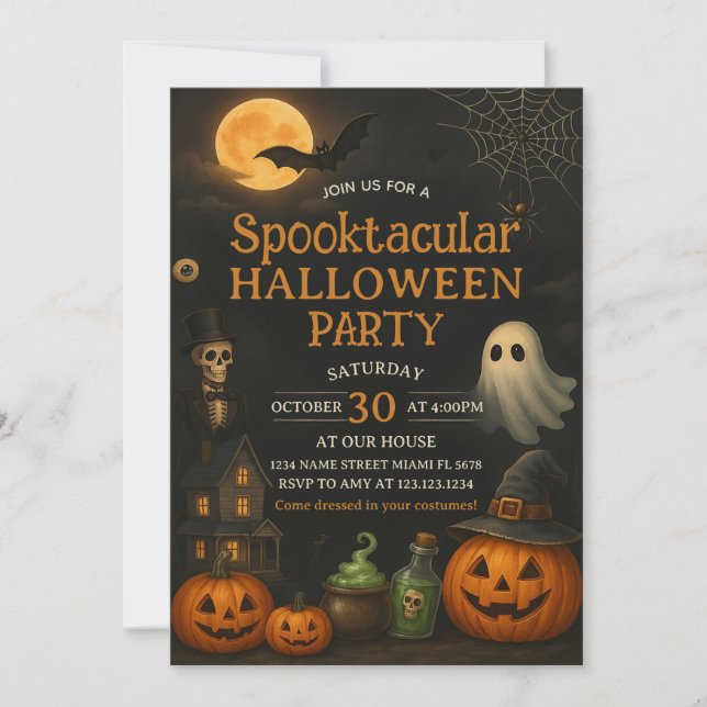 Kids Boo Bash Spooktacular Party Invitación (Anverso)