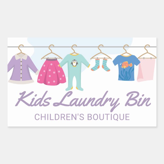Kids Clothing Store Boutique Pegatina (Anverso)