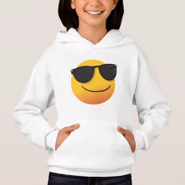 Kids Cool Smiley Hoodie | Fun Emoji Graphic Design (Anverso)