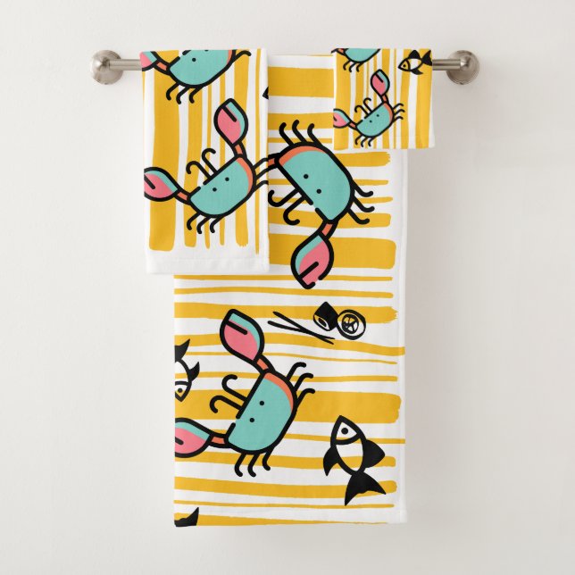 Kids Crab Seafood Fish Pattern  (In situ)