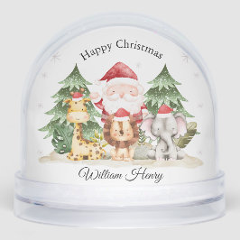 Kids Festive Santa Jungle Animals Snow Globe Gift