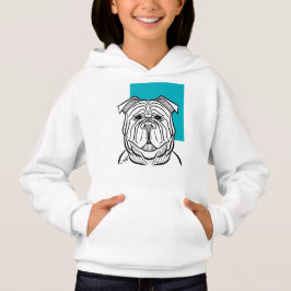 Kids Hoodie - Colección de perros - Diseño azul