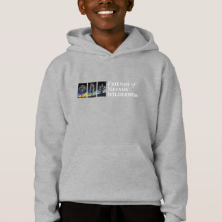 Kids Hoodie (Logotipo del cielo oscuro - blanco)