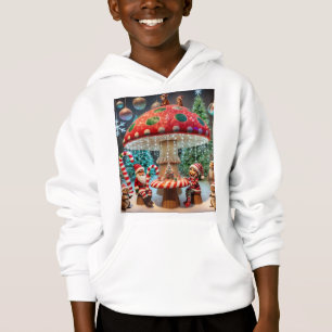Kids Pullover Hoodie: Diseño de hongos para Navida