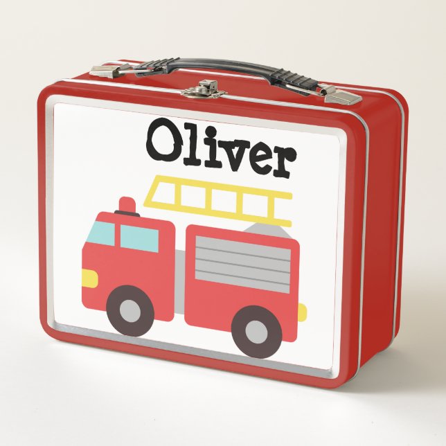 Kid's Red Fire Truck Name (Anverso)