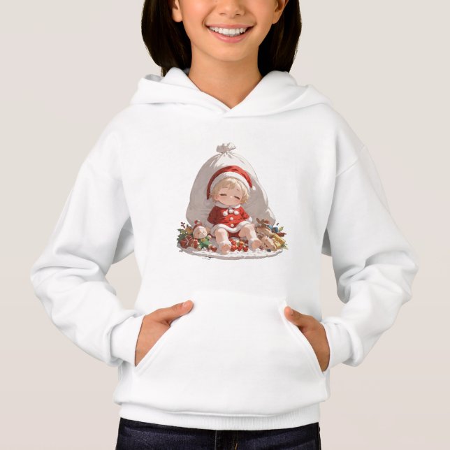 Kids Santa Christmas Pullover Hoodie (Anverso)