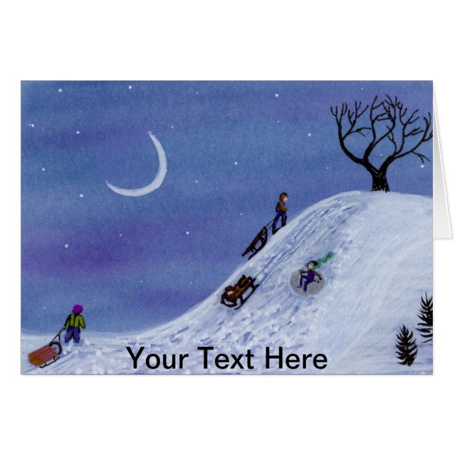 Kids Sledding (Anverso (Horizontal))