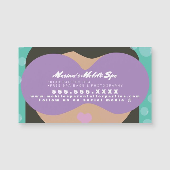 Kids Spa Fiesta Rentals Business Magnet Card (Anverso)