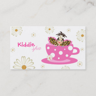 Kids Spa Tarjeta de Negocios Daisy Cute Leopard &