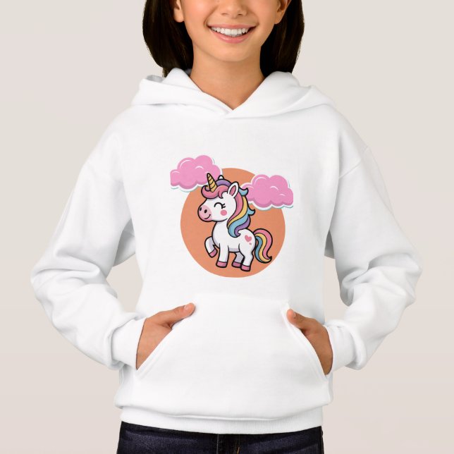 Kids Unicorn T-Shirt with Clouds (Anverso)