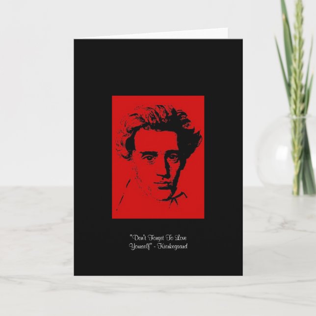 Kierkegaard "Ama a ti mismo" Tarjeta de felicitaci (Anverso)