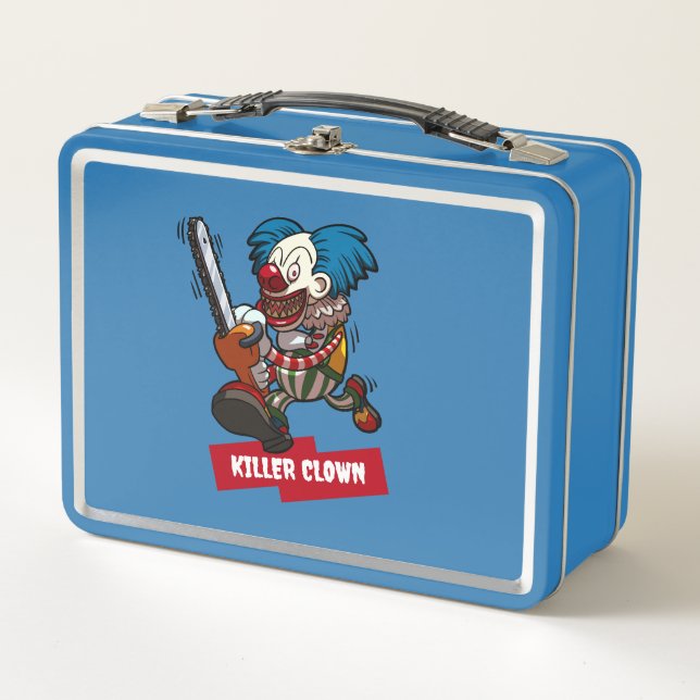 Killer Clown Halloween Horror Chainsaw Cartoon (Anverso)