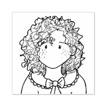 ©️ Kim Niles CURLY CHICA sello de caucho