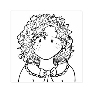 ©️ Kim Niles CURLY CHICA sello de caucho