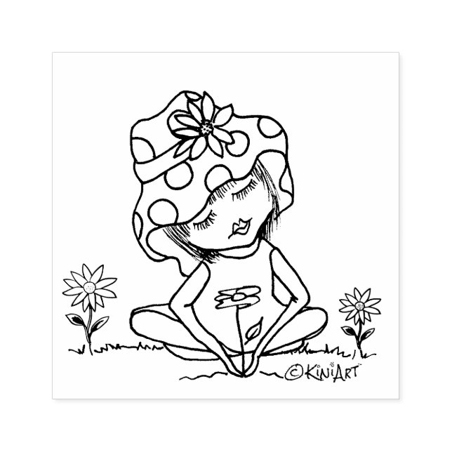 ©️ Kim Niles GARDEN CHICA sello de caucho (Impresión)