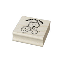 ©️ Kim Niles KiniArt Westie Sello de caucho