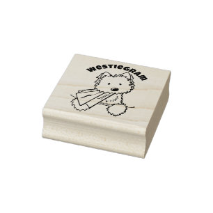 ©️ Kim Niles KiniArt Westie Sello de caucho