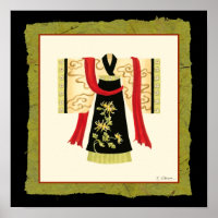 Kimono japonés tradicional con impresión floral