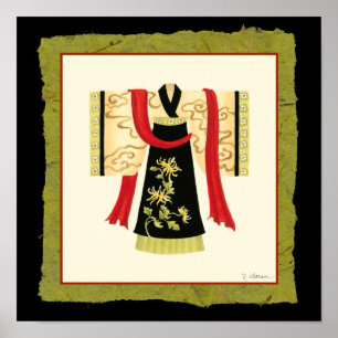 Kimono japonés tradicional con impresión floral