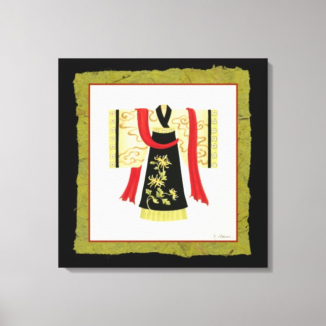 Kimono japonés tradicional con impresión floral (Anverso)