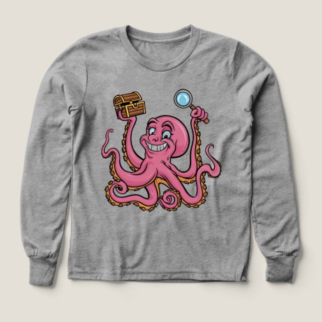 🐙 Kinder Pullover – Lustiger Oktopus (Diseño frontal)