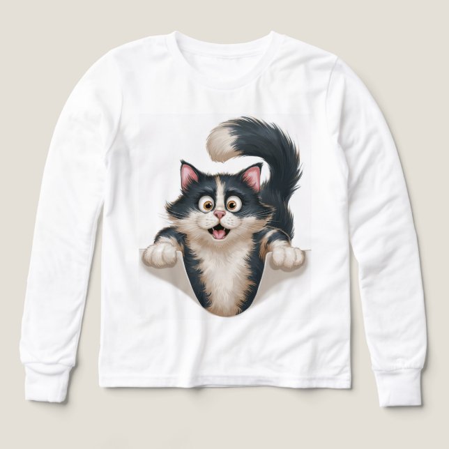 😺 Kinder Pullover – Süße Katze  (Diseño frontal)