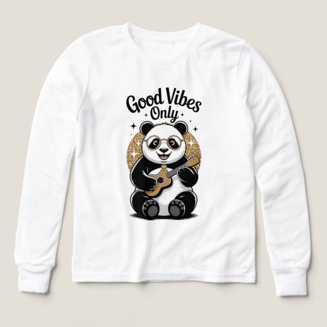 🐼🎸 Kinder Pullover – Süßer Panda mit Gitarre  (Diseño frontal)