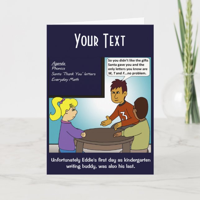 Kindergarten Gracias Carta Doble Tarjeta de Saludo (Anverso)