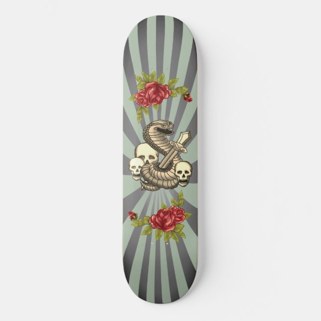 King Cobra Roses custom name Skateboard (Anverso)
