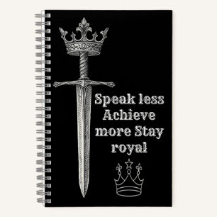 KING – Corona Real Cuaderno de Boceto Negro   Jefe