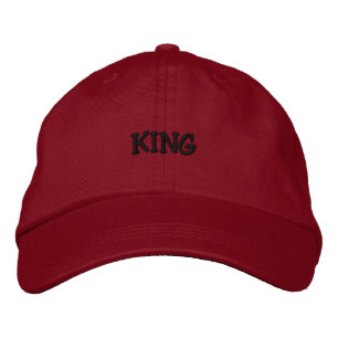 KING Dark Indigo Textos Rojo Gorra de color Handso