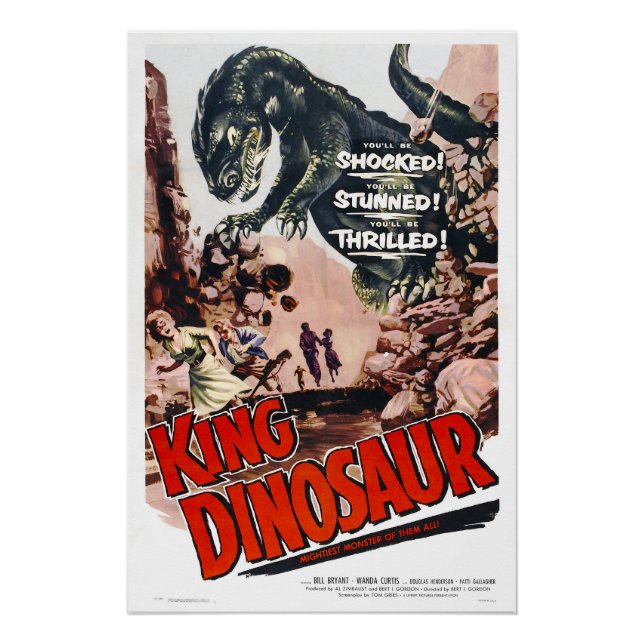 KING DINOSAIR Horror Monster Movie Poster  (Anverso)