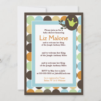 KING in the Jungle 5x7 Baby Shower invitaciones