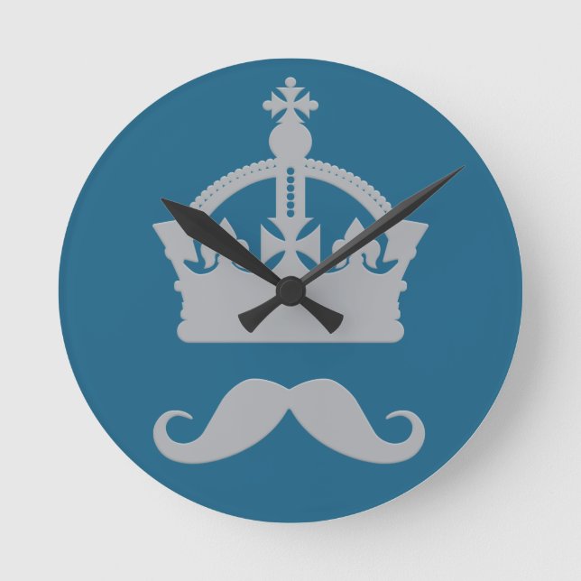 King of Mustaches reloj de pared de color personal (Anverso)