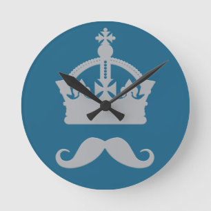 King of Mustaches reloj de pared de color personal