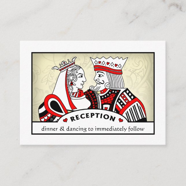 King & Queen - 3.5 x 2.5 Tarjetas de recepción de  (Anverso)