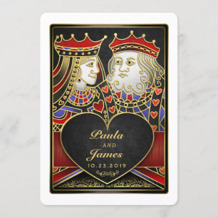 King & Queen Black Gold Vegas Junto Con Invitación