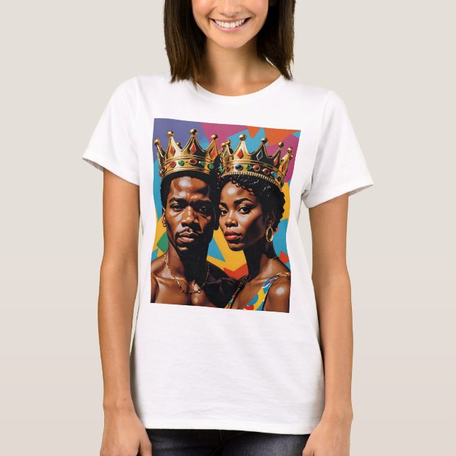 King Royalty King y Queen Bold Camiseta de arte co (Anverso)